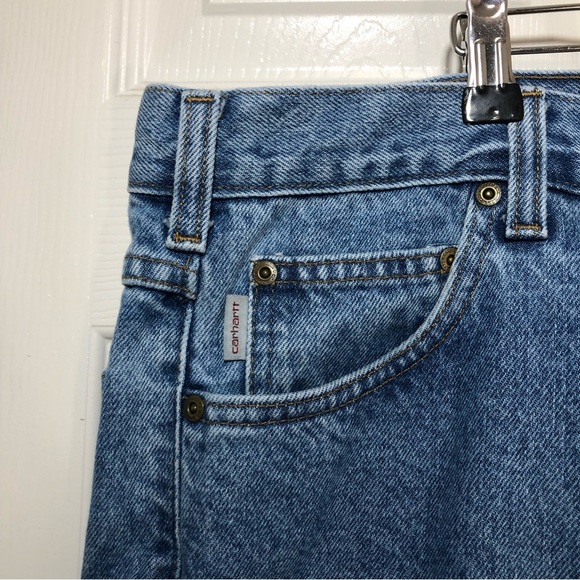 Carhartt Cotton B18-STW Men’s Traditional Fit Denim Blue Jeans 44 X 32 - Picture 6 of 14